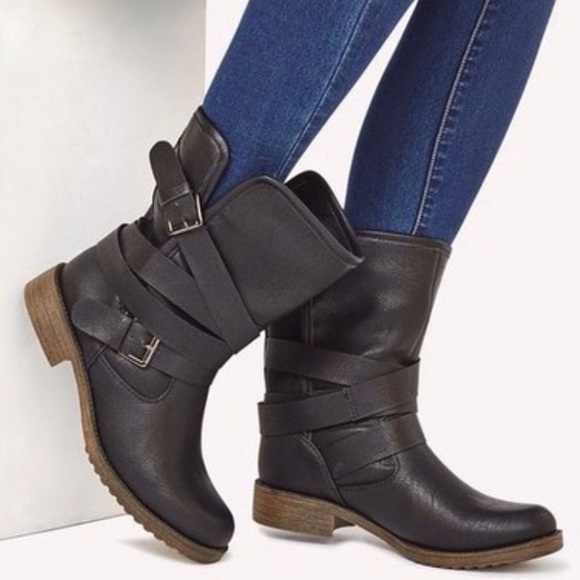 slouch biker boots